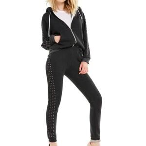 New Wildfox Track Glitz Regan Zip Hoodie Pants Set Size Medium